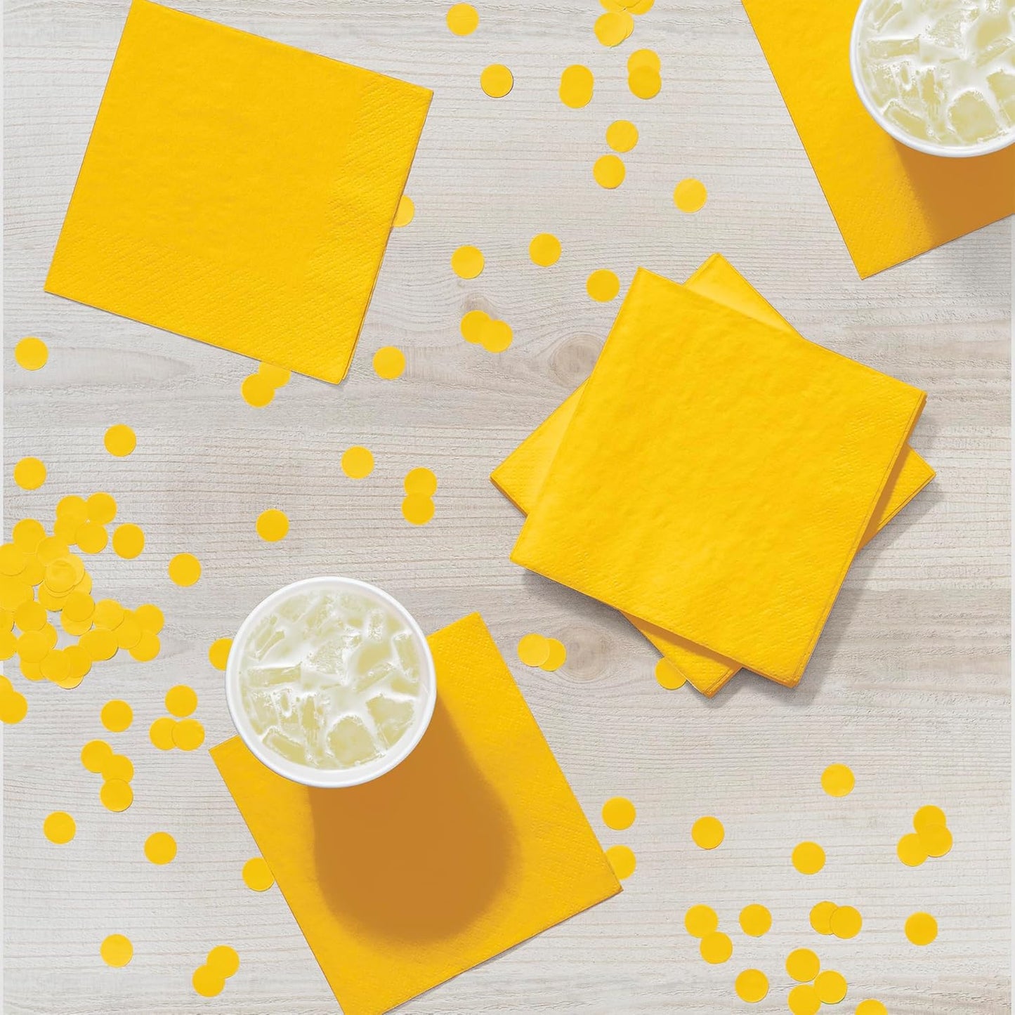 Touch of Color 200 Count 2-Ply Paper Beverage Napkins, School Bus Yellow , one size - 251021