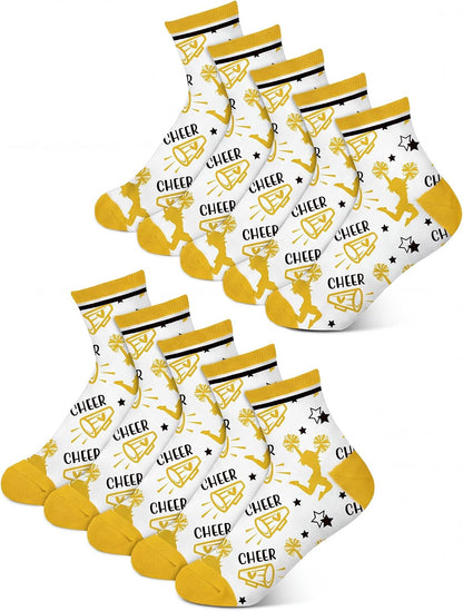 24 Pairs Ankle Cheer Socks Cheerleading Team Cheerleader Socks for Women Girls Cheer Accessories Gifts