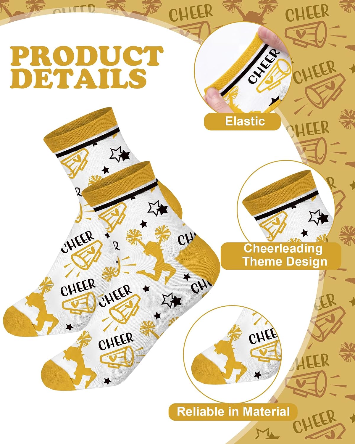 24 Pairs Ankle Cheer Socks Cheerleading Team Cheerleader Socks for Women Girls Cheer Accessories Gifts