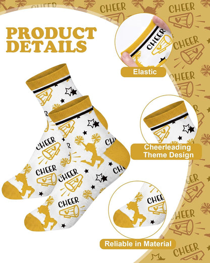 24 Pairs Ankle Cheer Socks Cheerleading Team Cheerleader Socks for Women Girls Cheer Accessories Gifts
