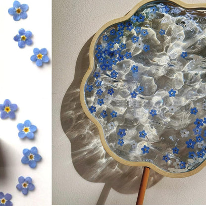 60 Pcs Natural Forget Me Not Dried Flowers Do Not Forget Me Dried Pressed Blooms Flowers for Jewelry Molds Candle Card Making DIY Art Crafts Painting Ornaments Nail Art Decorations Home Decor