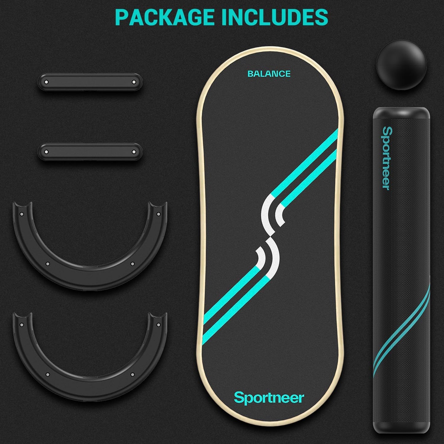 Balance Board, 7-Mode Balance Trainer with Roller & Ball | 7-in-1, Ideal for Home Workouts, Balance Training, Core Exercises and Physical Therapy