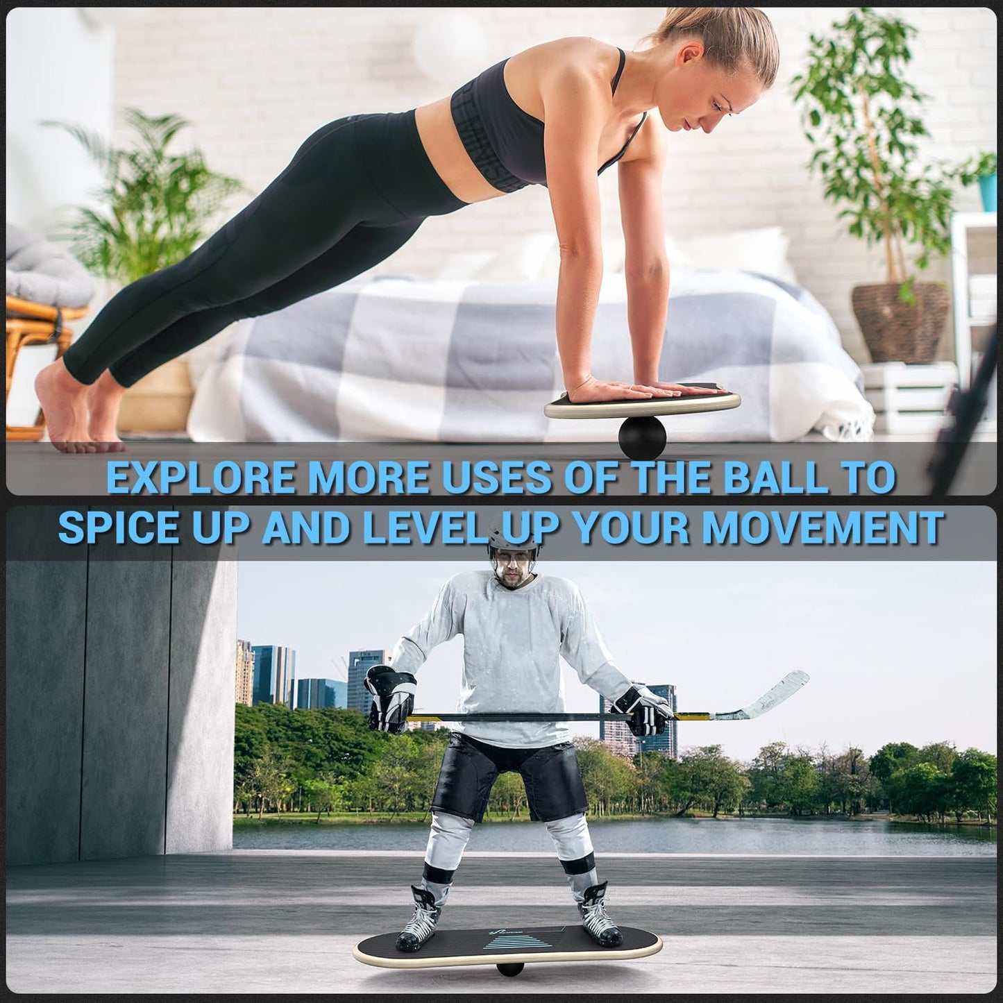 Balance Board, 7-Mode Balance Trainer with Roller & Ball | 7-in-1, Ideal for Home Workouts, Balance Training, Core Exercises and Physical Therapy