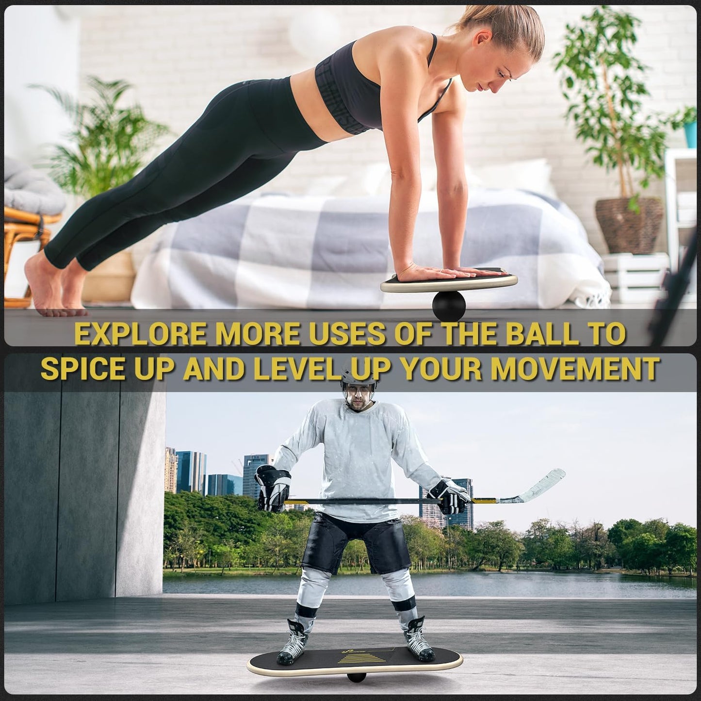Balance Board, 7-Mode Balance Trainer with Roller & Ball | 7-in-1, Ideal for Home Workouts, Balance Training, Core Exercises and Physical Therapy