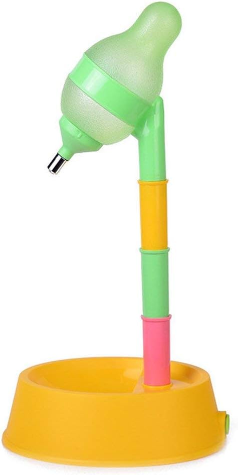 Pet Standing Water Dispenser Adjustable Cat Dog Drinking Water Dispenser Bowl with Detachable Pole Automatically Feeding Water (Yellow)
