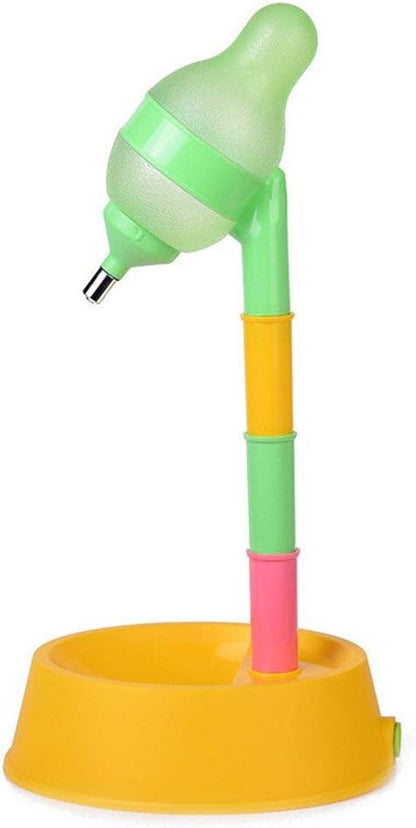Pet Standing Water Dispenser Adjustable Cat Dog Drinking Water Dispenser Bowl with Detachable Pole Automatically Feeding Water (Yellow)
