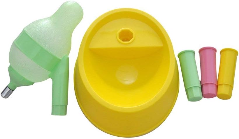 Pet Standing Water Dispenser Adjustable Cat Dog Drinking Water Dispenser Bowl with Detachable Pole Automatically Feeding Water (Yellow)