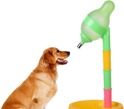 Pet Standing Water Dispenser Adjustable Cat Dog Drinking Water Dispenser Bowl with Detachable Pole Automatically Feeding Water (Yellow)