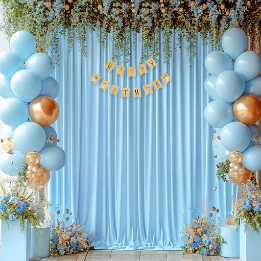 8x10FT Yellow Backdrop Curtains for Wedding Parties, Wrinkle Free Polyester Photography Backdrop Drapes for Wedding Baby Shower Birthday Parties Stage Background Stand Decorations 4x10ft,2 Panels
