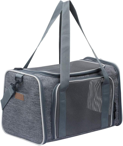Cat Carrier - Portable Foldable Dog Pet Carrier, Soft-Sided Pet Bag up to 15 Lbs, Airline Approved Travel Puppy Carrier
