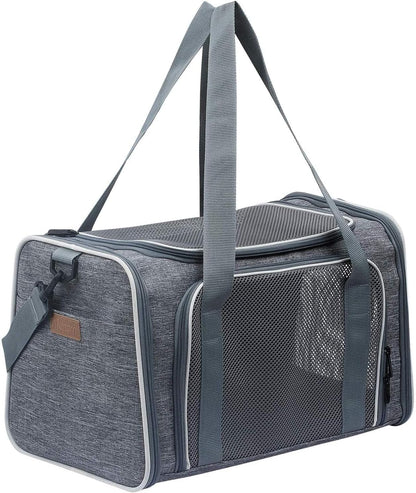 Cat Carrier - Portable Foldable Dog Pet Carrier, Soft-Sided Pet Bag up to 15 Lbs, Airline Approved Travel Puppy Carrier