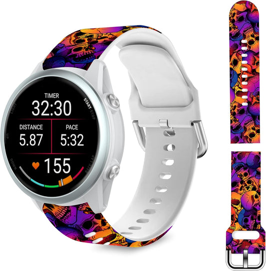 Thanksgiving Watch Bands Compatible with Garmin Forerunner 265S/255S/Venu 4 41mm/Vívoactive 4S/Vívomove 3S, Quick Release Soft Silicone Halloween Bracelet Fit for Smartwatch for Women Men