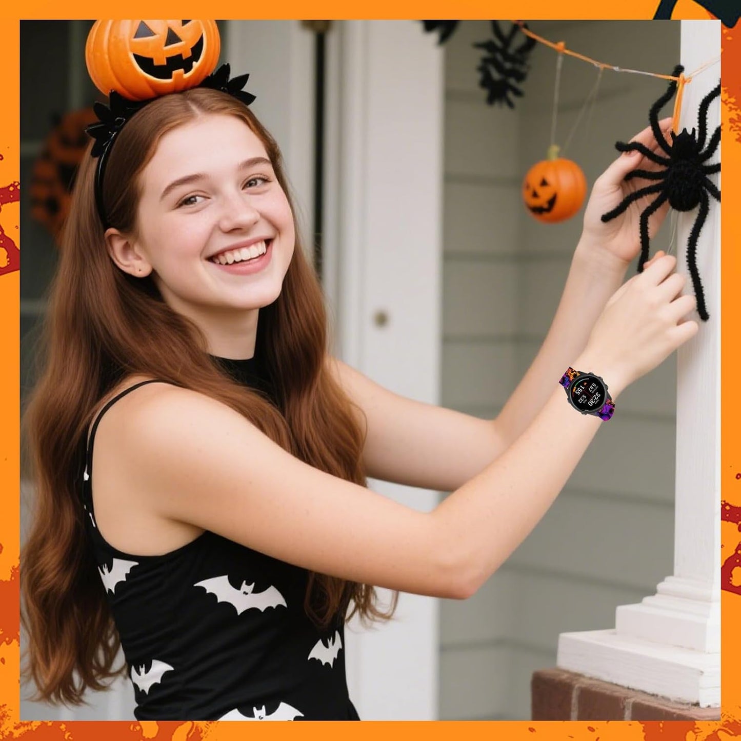 Thanksgiving Watch Bands Compatible with Garmin Forerunner 265S/255S/Venu 4 41mm/Vívoactive 4S/Vívomove 3S, Quick Release Soft Silicone Halloween Bracelet Fit for Smartwatch for Women Men