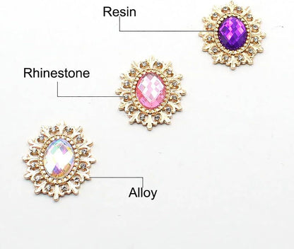 5PCS 28 * 25MM Rhinestone Buttons for Needlework Sewing Flatback Embellishments Decorative Button for Clothing DIY Manualidades Wedding Accessories Decorative