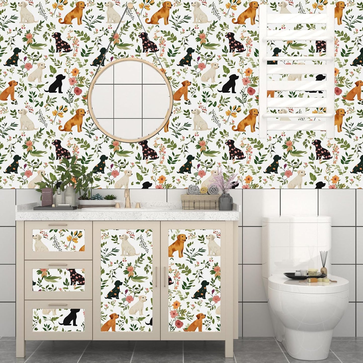 Birds on Lemons Tree Peel and Stick Wallpaper 17.4" x 118" | Renter Friendly, Removable & Waterproof, Vinyl Easy Install for Bedrooms, Bathrooms, Kitchens, Cabinets and Home Decor
