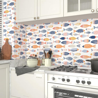 Birds on Lemons Tree Peel and Stick Wallpaper 17.4" x 118" | Renter Friendly, Removable & Waterproof, Vinyl Easy Install for Bedrooms, Bathrooms, Kitchens, Cabinets and Home Decor
