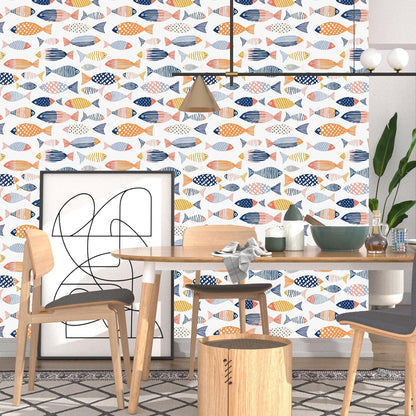 Birds on Lemons Tree Peel and Stick Wallpaper 17.4" x 118" | Renter Friendly, Removable & Waterproof, Vinyl Easy Install for Bedrooms, Bathrooms, Kitchens, Cabinets and Home Decor