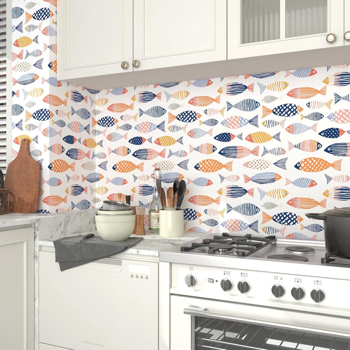 Birds on Lemons Tree Peel and Stick Wallpaper 17.4" x 118" | Renter Friendly, Removable & Waterproof, Vinyl Easy Install for Bedrooms, Bathrooms, Kitchens, Cabinets and Home Decor