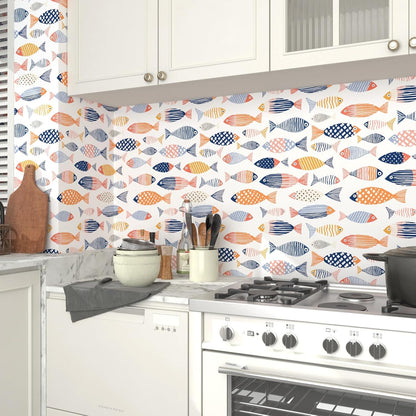 Birds on Lemons Tree Peel and Stick Wallpaper 17.4" x 118" | Renter Friendly, Removable & Waterproof, Vinyl Easy Install for Bedrooms, Bathrooms, Kitchens, Cabinets and Home Decor
