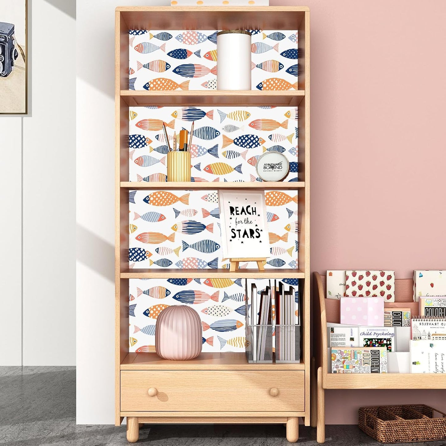 Birds on Lemons Tree Peel and Stick Wallpaper 17.4" x 118" | Renter Friendly, Removable & Waterproof, Vinyl Easy Install for Bedrooms, Bathrooms, Kitchens, Cabinets and Home Decor