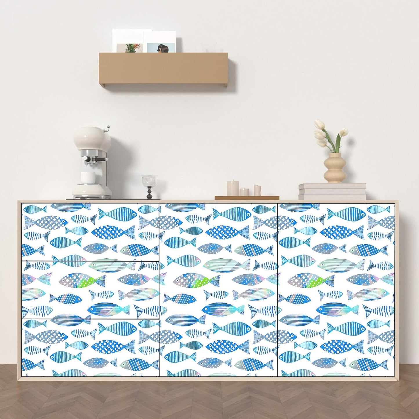 Birds on Lemons Tree Peel and Stick Wallpaper 17.4" x 118" | Renter Friendly, Removable & Waterproof, Vinyl Easy Install for Bedrooms, Bathrooms, Kitchens, Cabinets and Home Decor