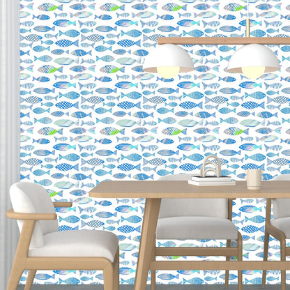 Birds on Lemons Tree Peel and Stick Wallpaper 17.4" x 118" | Renter Friendly, Removable & Waterproof, Vinyl Easy Install for Bedrooms, Bathrooms, Kitchens, Cabinets and Home Decor
