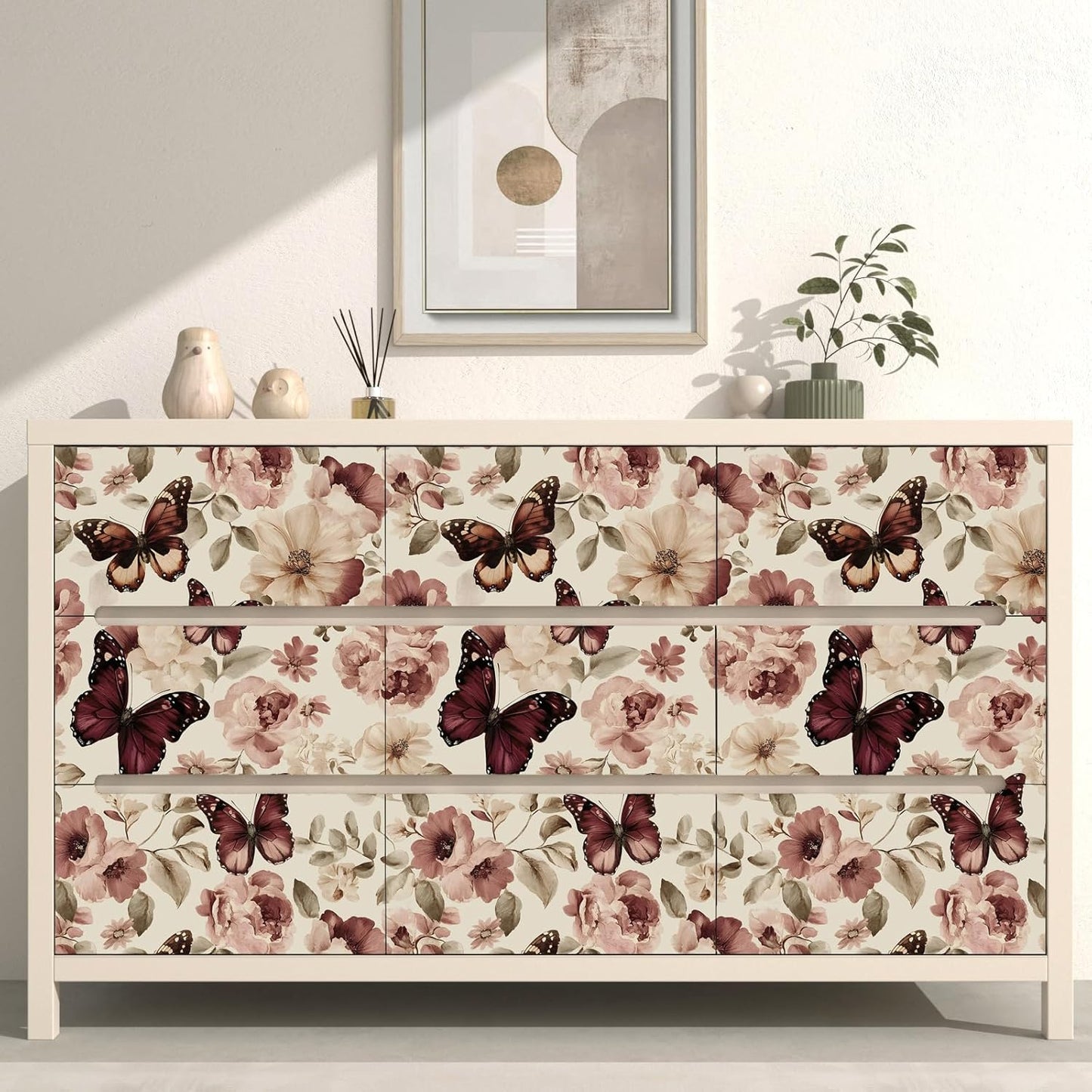 Birds on Lemons Tree Peel and Stick Wallpaper 17.4" x 118" | Renter Friendly, Removable & Waterproof, Vinyl Easy Install for Bedrooms, Bathrooms, Kitchens, Cabinets and Home Decor