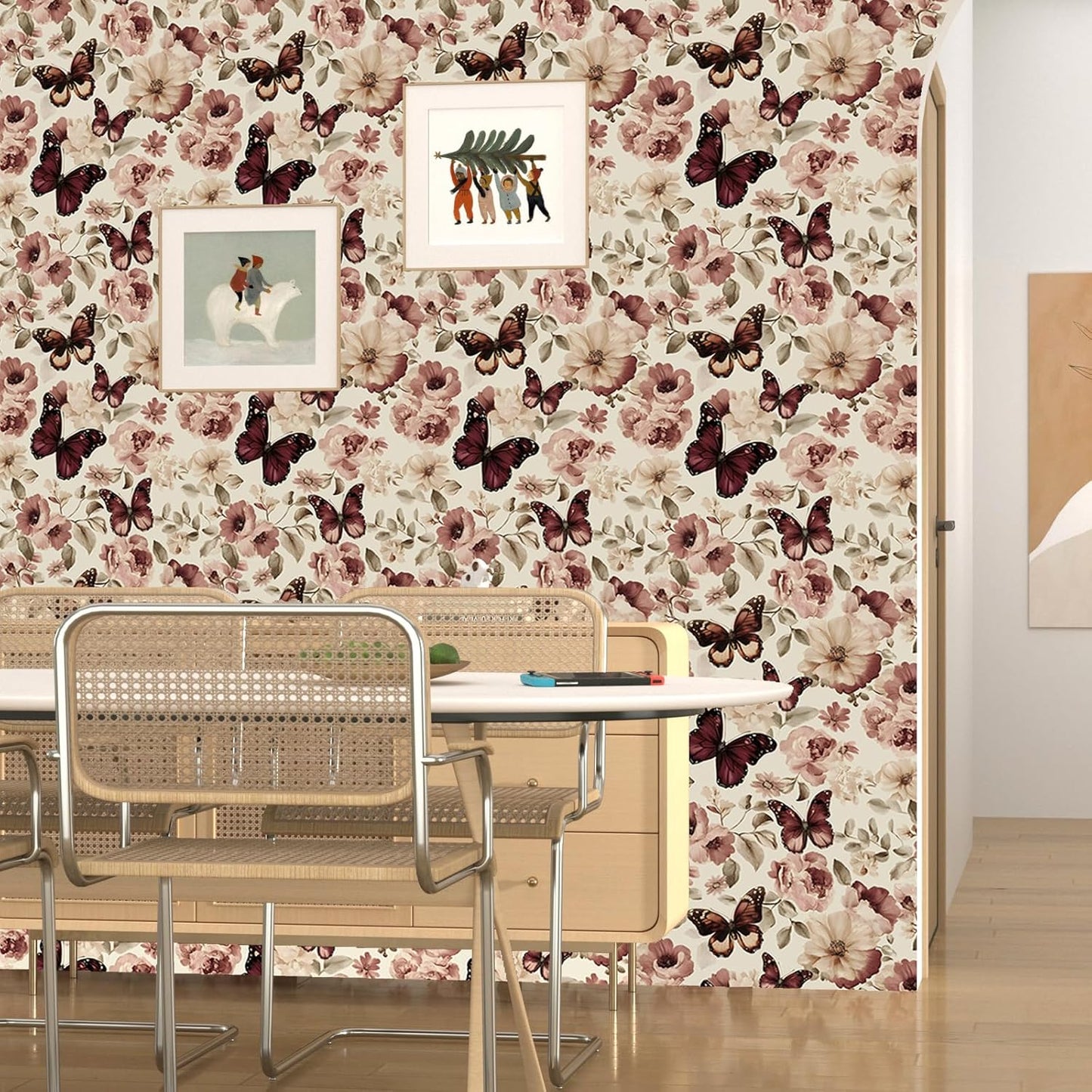 Birds on Lemons Tree Peel and Stick Wallpaper 17.4" x 118" | Renter Friendly, Removable & Waterproof, Vinyl Easy Install for Bedrooms, Bathrooms, Kitchens, Cabinets and Home Decor