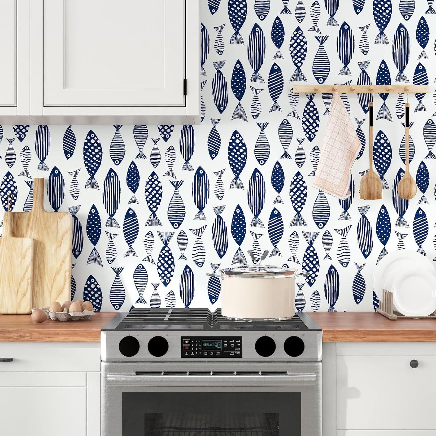 Birds on Lemons Tree Peel and Stick Wallpaper 17.4" x 118" | Renter Friendly, Removable & Waterproof, Vinyl Easy Install for Bedrooms, Bathrooms, Kitchens, Cabinets and Home Decor