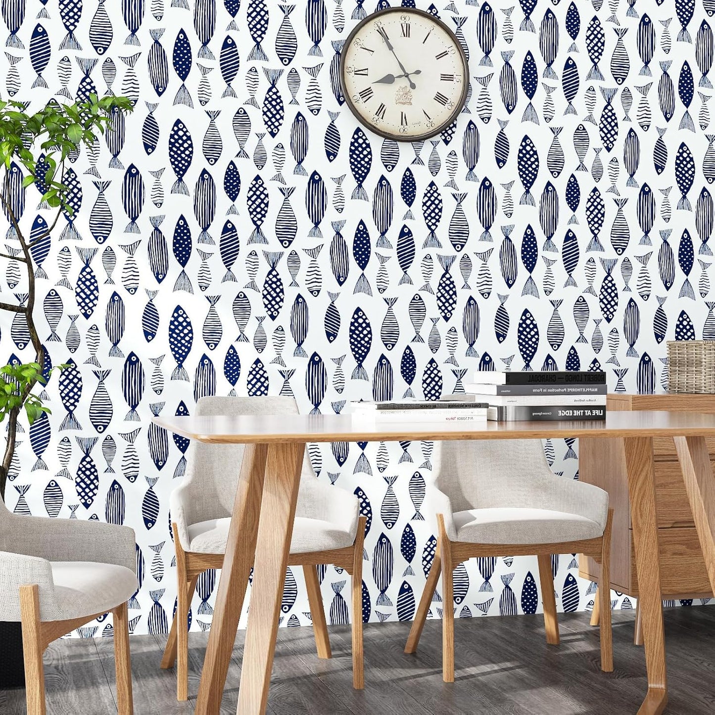 Birds on Lemons Tree Peel and Stick Wallpaper 17.4" x 118" | Renter Friendly, Removable & Waterproof, Vinyl Easy Install for Bedrooms, Bathrooms, Kitchens, Cabinets and Home Decor