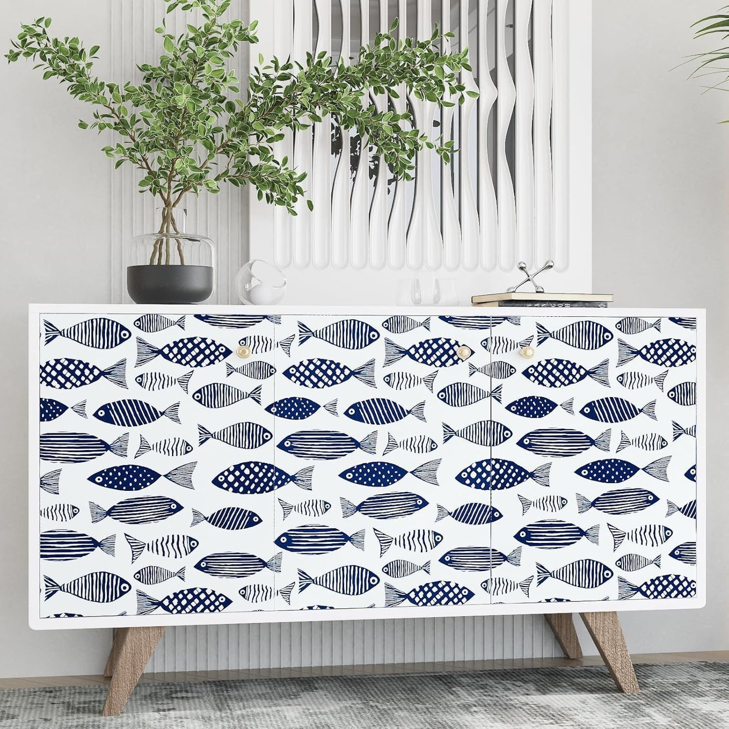 Birds on Lemons Tree Peel and Stick Wallpaper 17.4" x 118" | Renter Friendly, Removable & Waterproof, Vinyl Easy Install for Bedrooms, Bathrooms, Kitchens, Cabinets and Home Decor