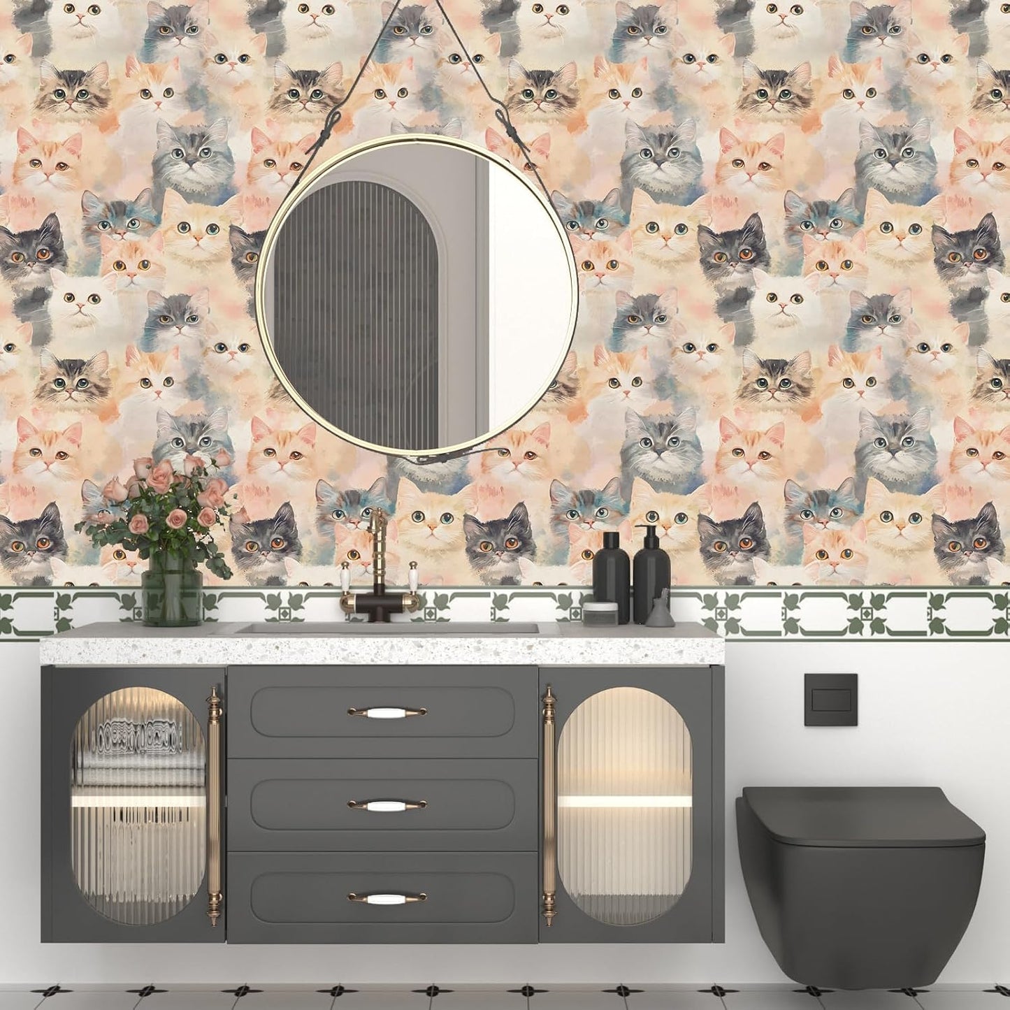 Birds on Lemons Tree Peel and Stick Wallpaper 17.4" x 118" | Renter Friendly, Removable & Waterproof, Vinyl Easy Install for Bedrooms, Bathrooms, Kitchens, Cabinets and Home Decor
