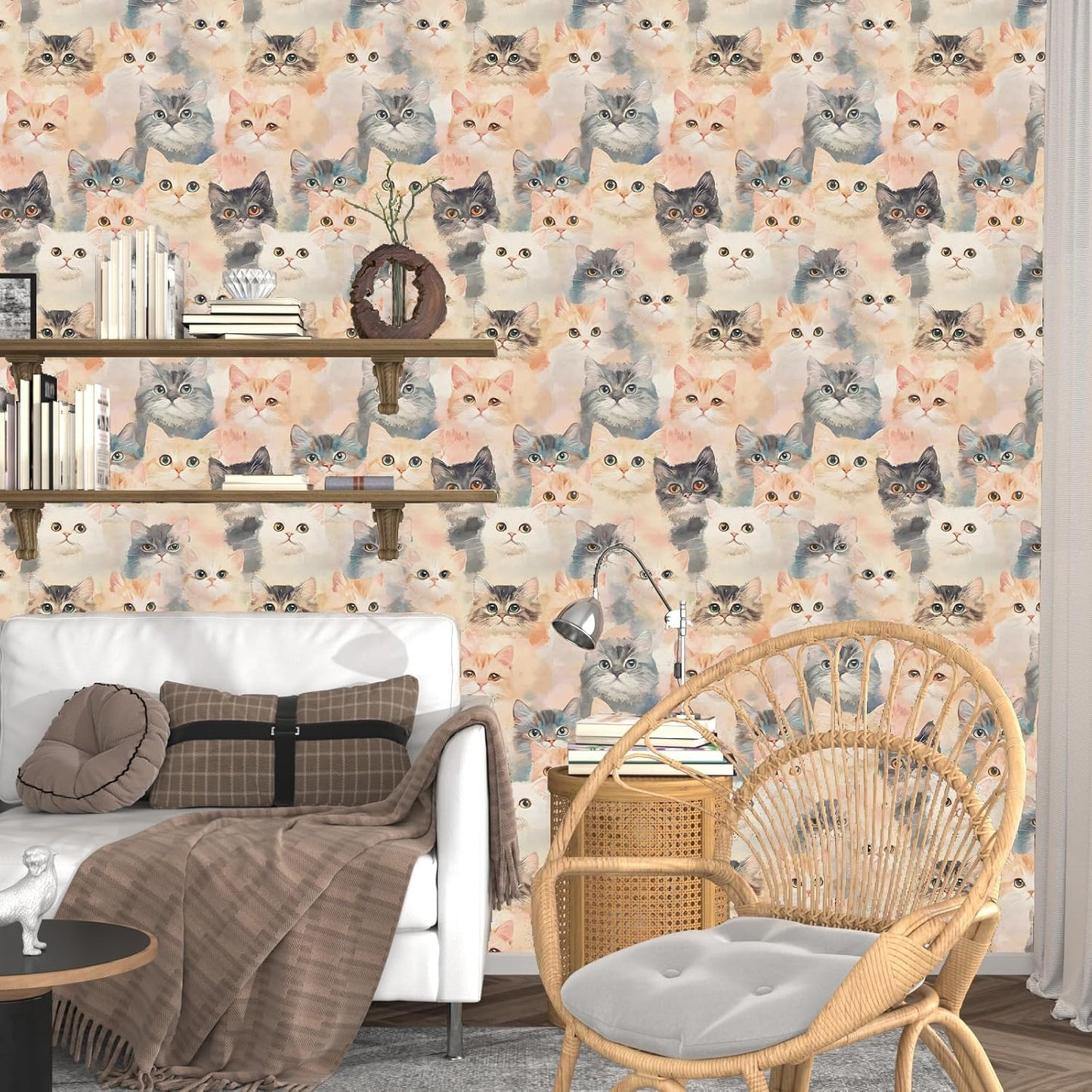 Birds on Lemons Tree Peel and Stick Wallpaper 17.4" x 118" | Renter Friendly, Removable & Waterproof, Vinyl Easy Install for Bedrooms, Bathrooms, Kitchens, Cabinets and Home Decor