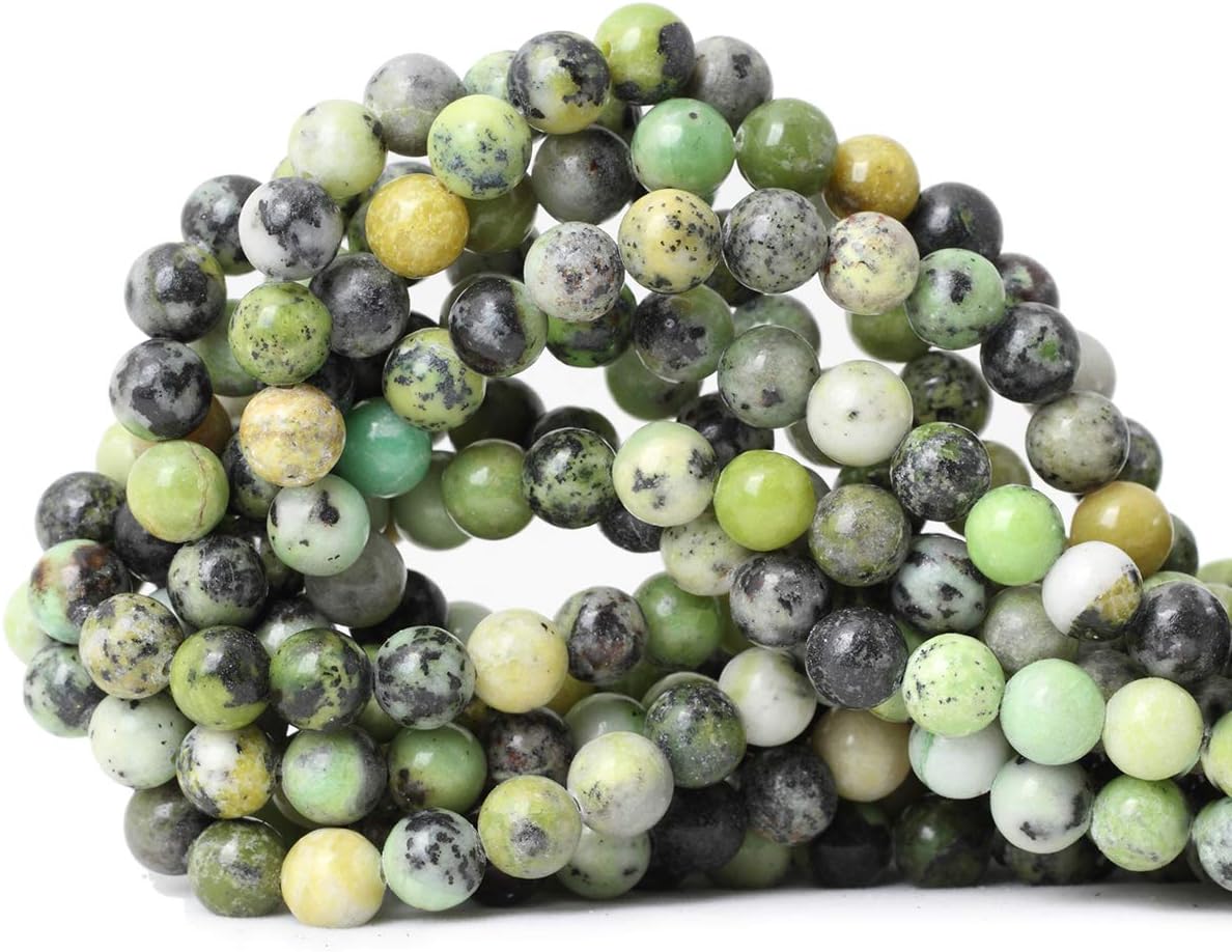 60PCS 6mm Natural Yellow Lemon Jade Gemstone Round Loose Beads for Jewelry Making DIY Findings 1 Strand 15"