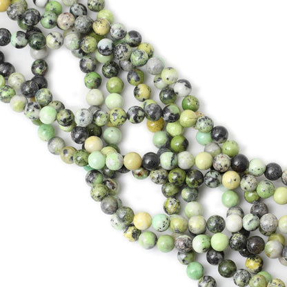 60PCS 6mm Natural Yellow Lemon Jade Gemstone Round Loose Beads for Jewelry Making DIY Findings 1 Strand 15"