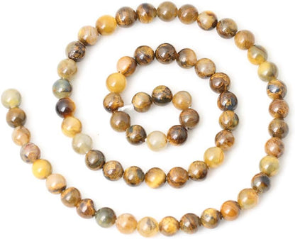 60PCS 6mm Natural Yellow Lemon Jade Gemstone Round Loose Beads for Jewelry Making DIY Findings 1 Strand 15"