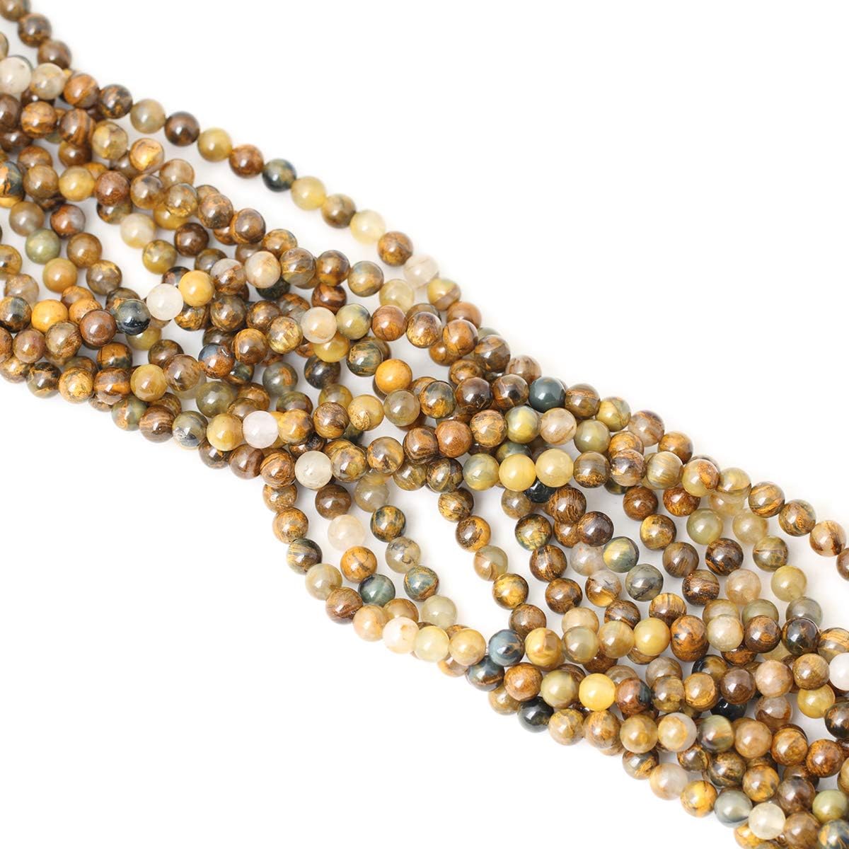 60PCS 6mm Natural Yellow Lemon Jade Gemstone Round Loose Beads for Jewelry Making DIY Findings 1 Strand 15"