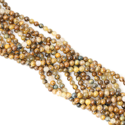 60PCS 6mm Natural Yellow Lemon Jade Gemstone Round Loose Beads for Jewelry Making DIY Findings 1 Strand 15"