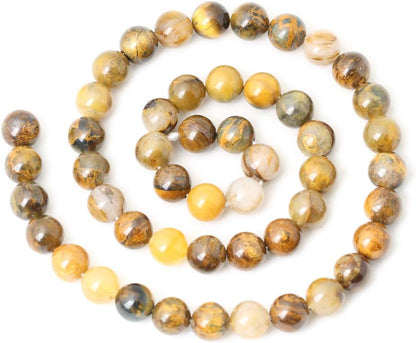 60PCS 6mm Natural Yellow Lemon Jade Gemstone Round Loose Beads for Jewelry Making DIY Findings 1 Strand 15"