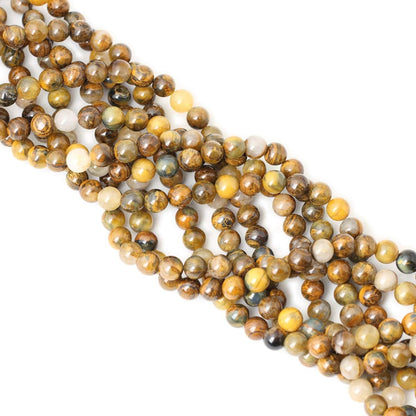 60PCS 6mm Natural Yellow Lemon Jade Gemstone Round Loose Beads for Jewelry Making DIY Findings 1 Strand 15"