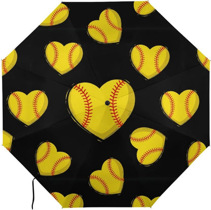 Folding Umbrella Auto Open Close 3 Fold Travel Umbrella Purple Cartoon Animal Windproof Sun Protection Compact Portable for Rain UV Defense