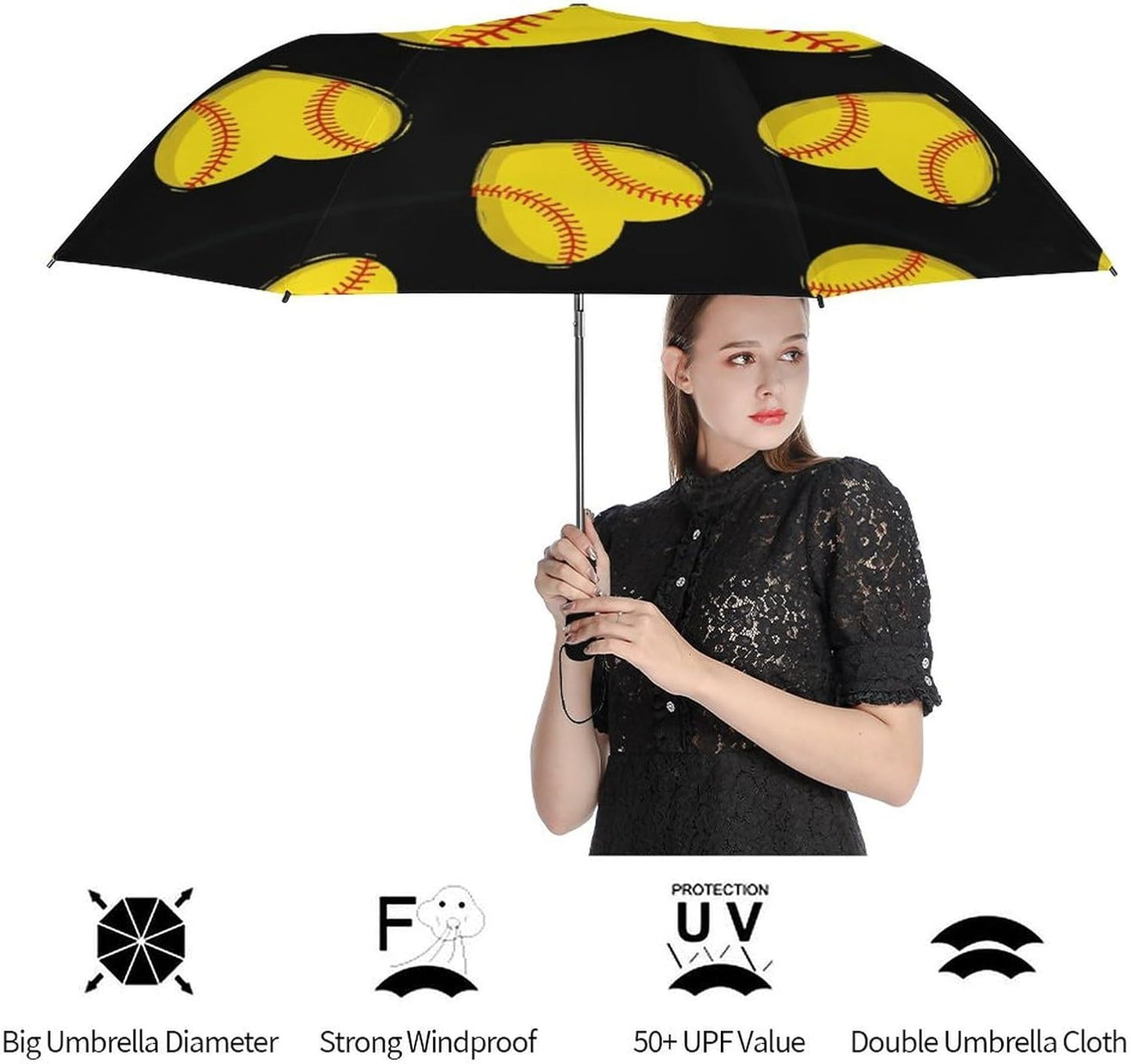 Folding Umbrella Auto Open Close 3 Fold Travel Umbrella Purple Cartoon Animal Windproof Sun Protection Compact Portable for Rain UV Defense