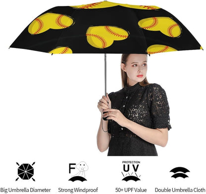 Folding Umbrella Auto Open Close 3 Fold Travel Umbrella Purple Cartoon Animal Windproof Sun Protection Compact Portable for Rain UV Defense