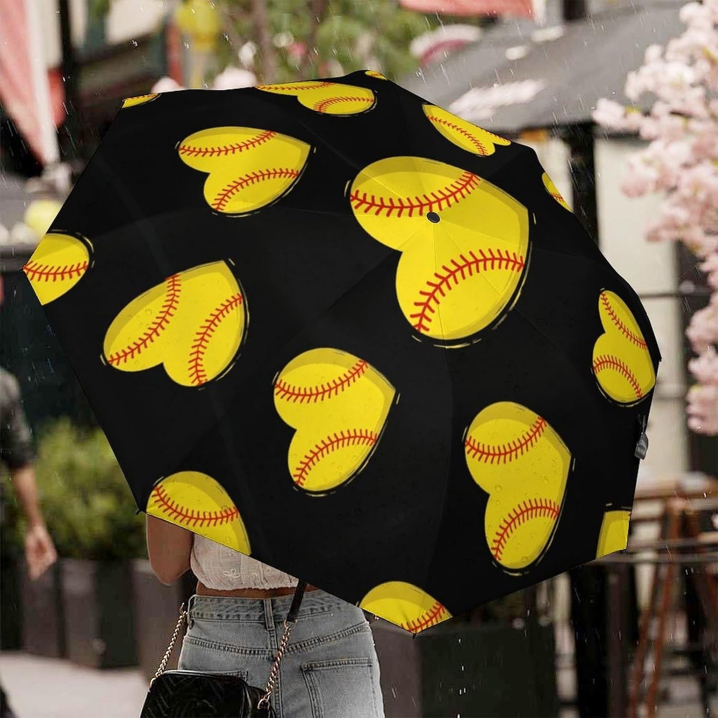 Folding Umbrella Auto Open Close 3 Fold Travel Umbrella Purple Cartoon Animal Windproof Sun Protection Compact Portable for Rain UV Defense
