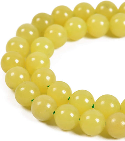 90pcs 4mm Natural Yellow Jade Gemstone Round Spacer Loose Stone Beads for Jewelry Making 15.5" 1 Strand (Yellow Jade, 4mm 90Beads)