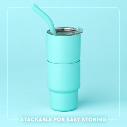 32oz Insulated Tumbler with Lid, Lemon Meringue | Triple Insulated Stainless Steel - Lid Included - Keeps Drinks Cold or Hot - Cup Holder Friendly - Dishwasher Safe