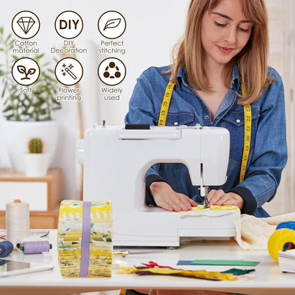 80Pcs Jelly Roll Fabric Strips for Quilting, 2.5" x 20" Pre Cut Strips, Printed Cotton Fabric Bundles, Fine Cloth Quilts Strip, Floral Patchwork Craft Sewing Supplies for DIY (Yellow)