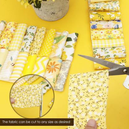 80Pcs Jelly Roll Fabric Strips for Quilting, 2.5" x 20" Pre Cut Strips, Printed Cotton Fabric Bundles, Fine Cloth Quilts Strip, Floral Patchwork Craft Sewing Supplies for DIY (Yellow)