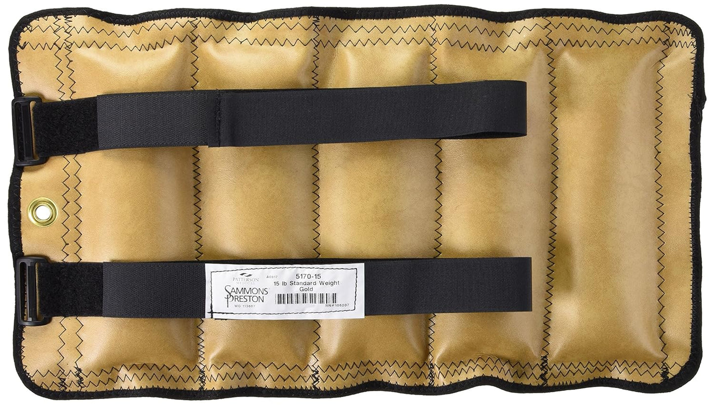 44064 Cuff Weight, 7 lb, Yellow, 2 Velcro Strap & D-Ring Closure, Grommet for Easy Hanging, Lead Free Steel Ankle & Wrist Weights, For Strength Building & Injury Rehab, Sold Individually
