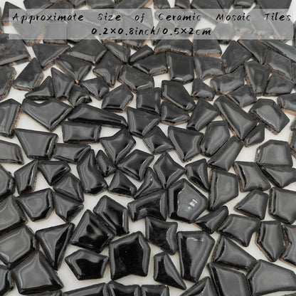 200g Ceramic Mosaic Tiles for Crafts,Irregular Stained Ceramic 0.2"x0.8" Porcelain Mosaic Tiles for Home Decoration (Yellow)